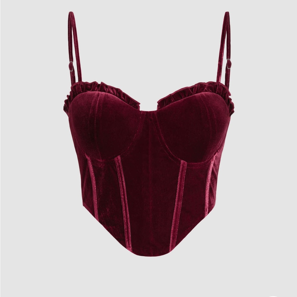 NWT Red Velvet Corset Top Cider